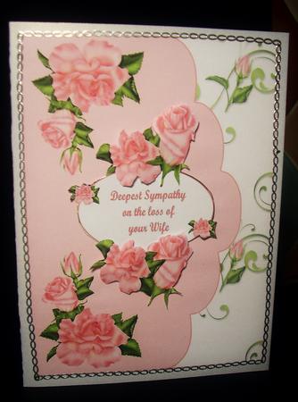 Coral Roses Sympathy Husband/wife by Tracey Richardson