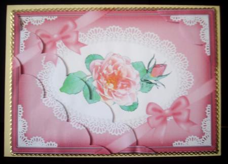 A5 Rose and Lace Scallop Corner Side Stacker by Tracey Richardson