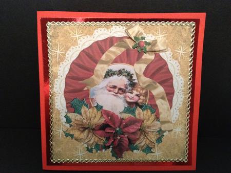 8x8 Vintage Santa and Girl by Tracey Richardson
