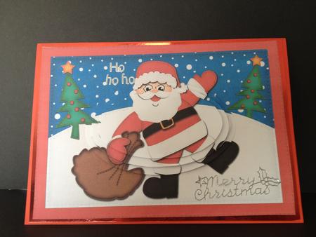 A5 Xmas Santa Oval Pyramage Topper by Tracey Richardson