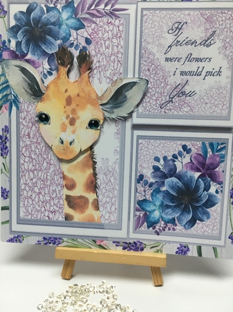 If Friends Were Flowers I Would Pick You Giraffe 8x8 by Tracey Drage-Baillie