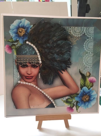Peacock Art Deco Female, Birthay Mini Kit by Tracey Drage-Baillie