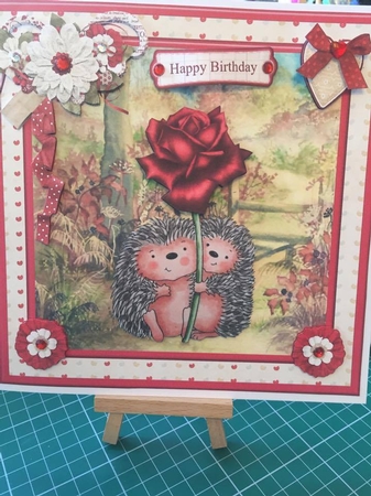 Sweet hedgehogs card mini kit & decoupage by Tracey Drage-Baillie