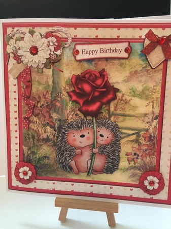 Sweet hedgehogs card mini kit & decoupage by Tracey Drage-Baillie