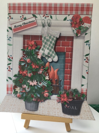 Shaped card Christmas Fireplace Mini Kit by Tracey Drage-Baillie