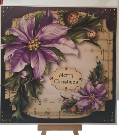 Sheet Music Christmas - Lilac Poinsettias by Tracey Drage-Baillie