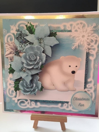 Polar Bears Christmas - Decoupage Card Mini Kit by Tracey Drage-Baillie