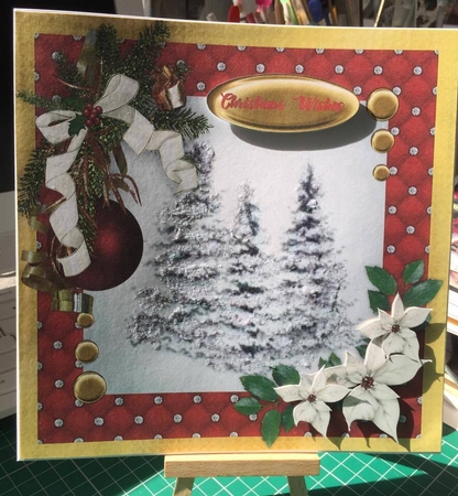 Beautiful Fir Trees and Poinsettias  by Tracey Drage-Baillie