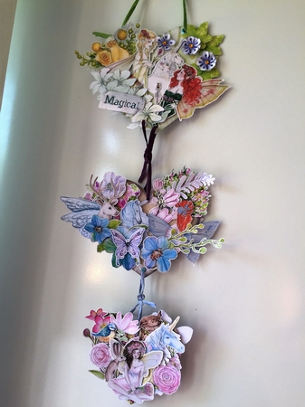 Fantasy Fairies & Unicorns Hanging Hearts Trio by Tracey Drage-Baillie
