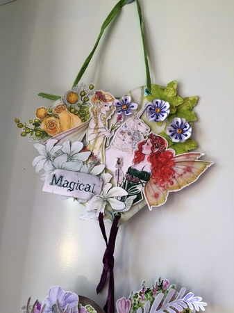 Fantasy Fairies & Unicorns Hanging Hearts Trio by Tracey Drage-Baillie
