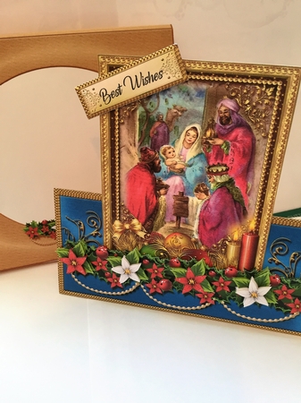 Nativity Scene Blue Tent Card  Kit  4 by Tracey Drage-Baillie
