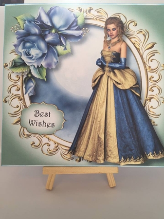 My Lady With Blue Roses 8x8 by Tracey Drage-Baillie