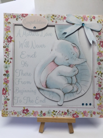 A Mothers Love Elephants 8x8 by Tracey Drage-Baillie