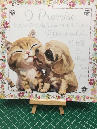 I Promise Kitten & Puppy 8x8 by Tracey Drage-Baillie