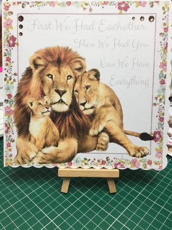 First We Had Eachother Lions 8x8 by Tracey Drage-Baillie
