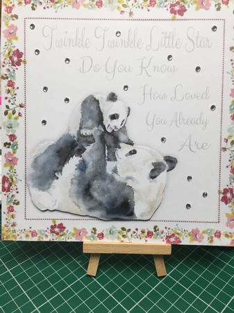Twinkle Twinkle Little Star Pandas 8x8 by Tracey Drage-Baillie