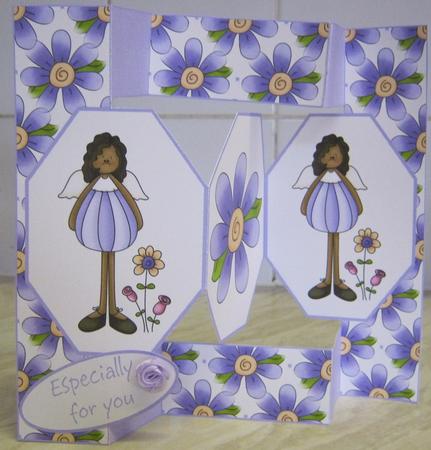 Cute Little Angel in Purple Pop Up Card by Tracey Drage-Baillie