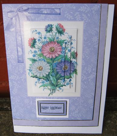 Floral Card Front with Pyramage by Tracey Drage-Baillie