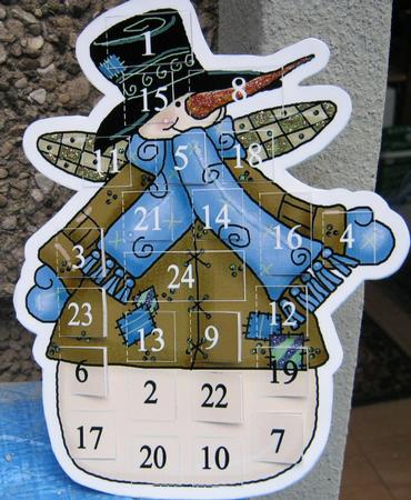 Shaped Snowman Advent Card by Tracey Drage-Baillie