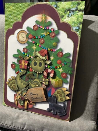 Dragon's Christmas Card Topper by Tracy Creedy
