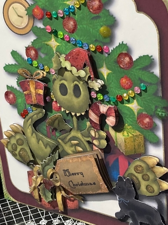 Dragon's Christmas Card Topper by Tracy Creedy