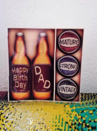 Birthday Dad Beer Gift Set Fan Pyramage Topper by Tracy Despard