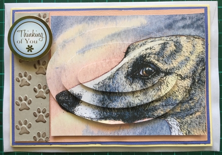 Brindle Whippet Greyhound Dog Oval Pyramid by Tracy Leitch