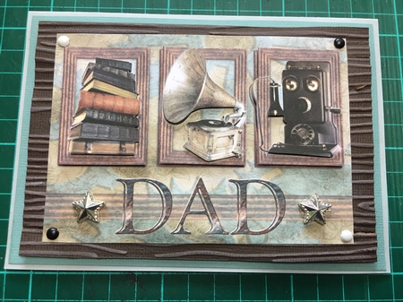 Antique Items A5 Decoupage Card Front - Dad by Tracy Leitch