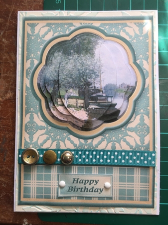 Afternoon on the River Petal Pyramid Card by Tracy Leitch