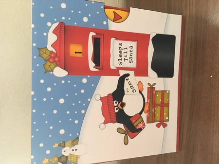 3D Animated Sleeps Till Santa Christmas Postbox Countdown Card Kit - Cute Penguin has a Letter for Santa by Tracy Morley