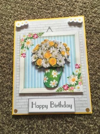 Roses and daisies birthday greeting card by Tracy Morley