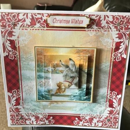 Together at Christmas Vintage Scene Lace Filigree Topper 2 by Tracy Morley