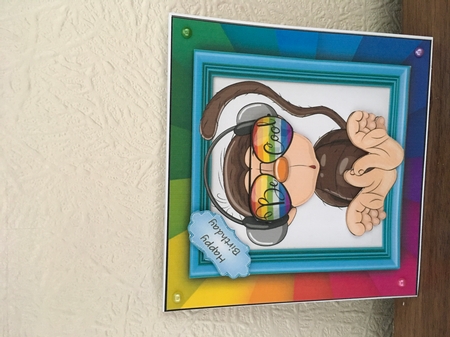 The Rainbow Animal Collection Monkey 6x6  by Tracy Morley