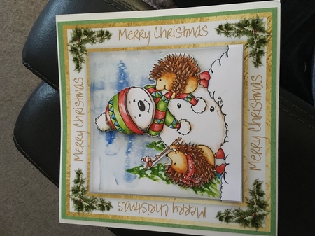 8x8 Mini kit, Hedgehogs Christmas Friend by Tracy Morley