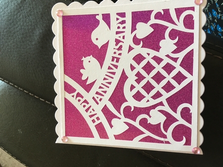 Happy Anniversary Curved Text Card by Tracy Morley
