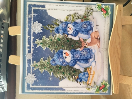 7X7 Mini Kit, Cute Snowmen Playing by Tracy Morley