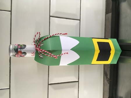Elf wine bottle sleeve svg, Christmas bottle wrapper by Tracy Morley