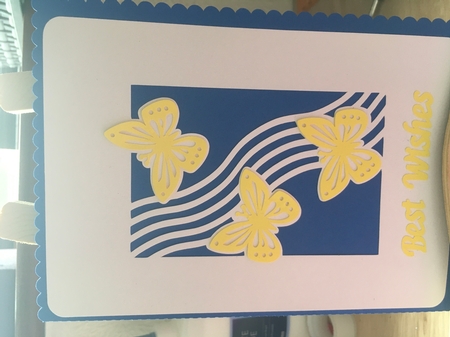 Trio of Butterflies Overlay Card by Tracy Morley