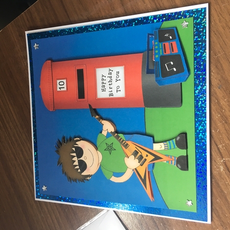 Boyz Rock Star Jaz & Postbox Quick Card N 3D Decoupage by Tracy Morley