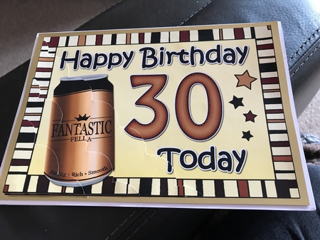5x7 30th Birthday Beer Scallop Corner by Tracy Morley