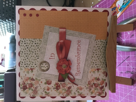 In Remembrance Square Card with Decoupage by Tracy Morley