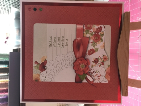In Remembrance No 2 with Decoupage 7"x 7" Approx by Tracy Morley