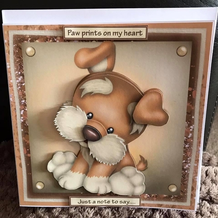 Puppy dog card front by Tracy Morley