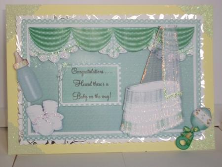 Green New Baby Card by Tracy Priddle