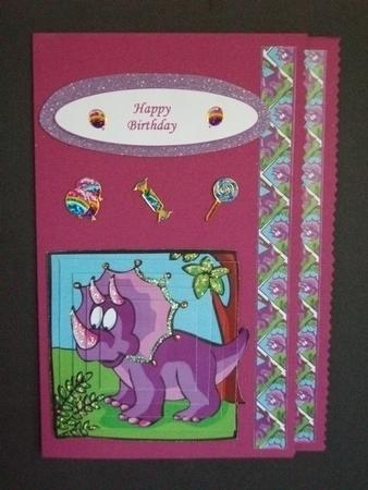 Purple Dinosaur Pyramid by Tracy Priddle