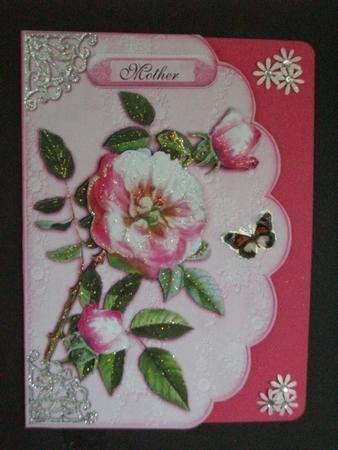 Soft Pink Rose Petals - Scalloped Edge Card by Tracy Priddle