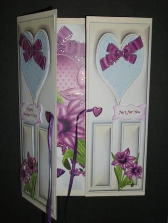Purple Daffodils on a Purple Lace Heart, Gatefold by Tracy Priddle