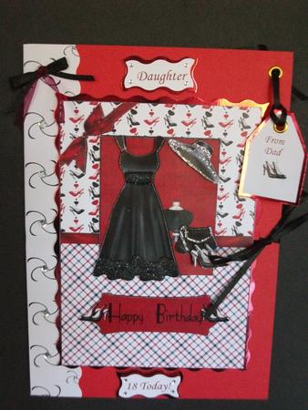 Little Black Dress Card Front, Topper and Decoupage by Tracy Priddle