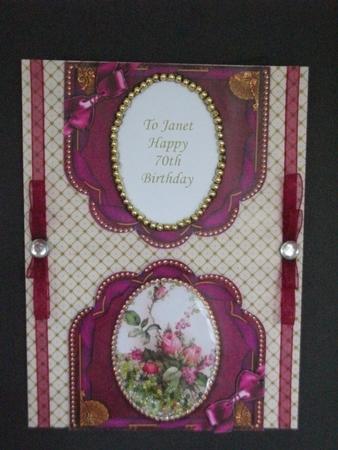 Rose Bouquet Ornate Scalloped Card Front and Frame by Tracy Priddle