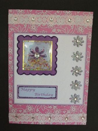 Floral Card Front with Shaker Topper by Tracy Priddle